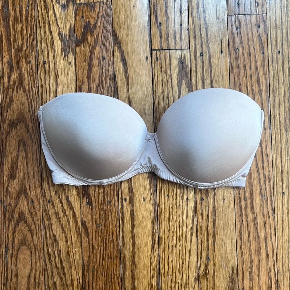 Tan nude strapless bra
